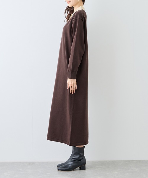 ROPE' PICNIC（ロペ ピクニック） ワンピース 配色スキッパーニット
