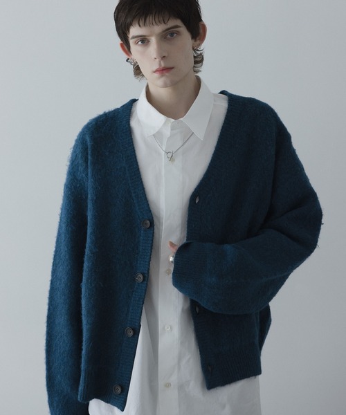 「remer」 ニットカーディガン LARGE モカ メンズ_画像2