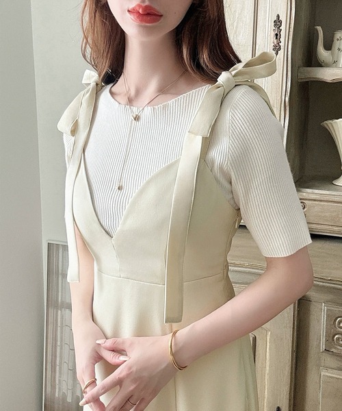 「Meiru」 キャミソールワンピース LARGE ブラック レディース_画像2