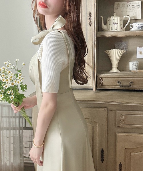 「Meiru」 キャミソールワンピース LARGE ブラック レディース_画像3