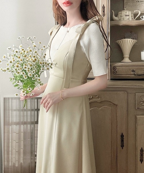 「Meiru」 キャミソールワンピース LARGE ブラック レディース_画像4