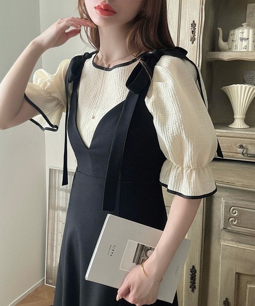 「Meiru」 キャミソールワンピース LARGE ブラック レディース_画像9