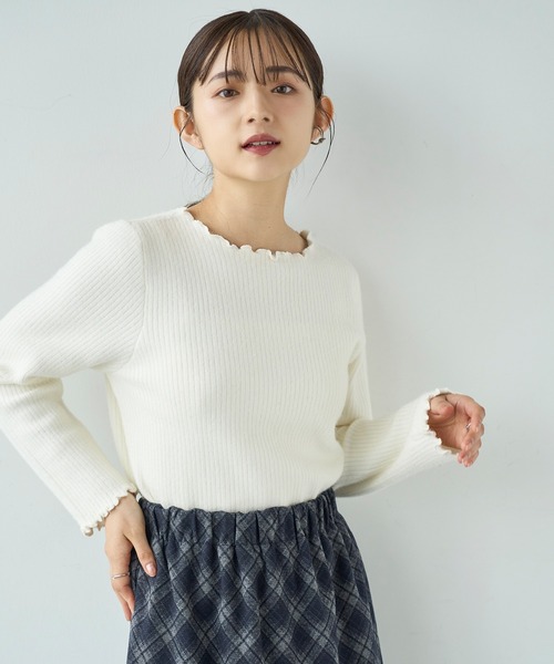 「mil」 長袖カットソー X-SMALL オフホワイト レディース_画像9