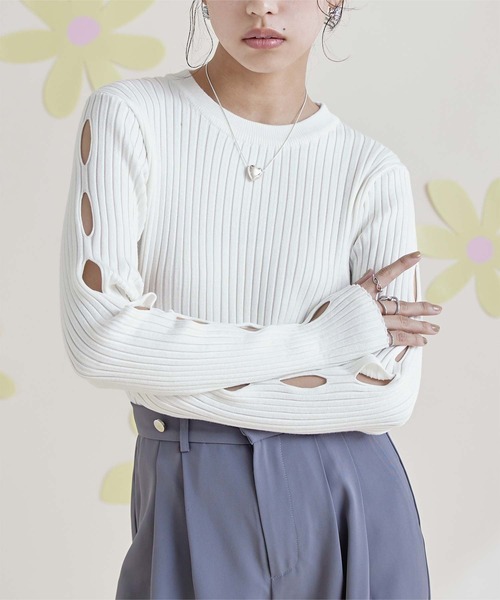 「miette」 長袖ニット FREE ブルー レディース_画像6