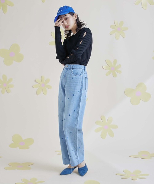 「miette」 長袖ニット FREE ブルー レディース_画像7