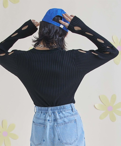 「miette」 長袖ニット FREE ブルー レディース_画像8