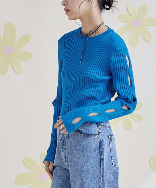 「miette」 長袖ニット FREE ブルー レディース_画像9
