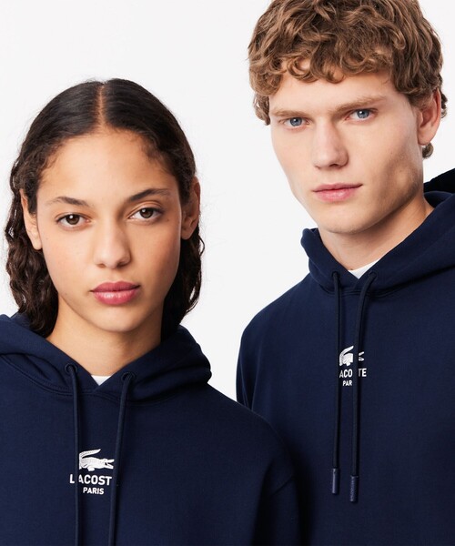 「LACOSTE」 プルオーバーパーカー L オリーブ メンズ_画像2