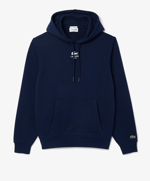 「LACOSTE」 プルオーバーパーカー L オリーブ メンズ_画像4