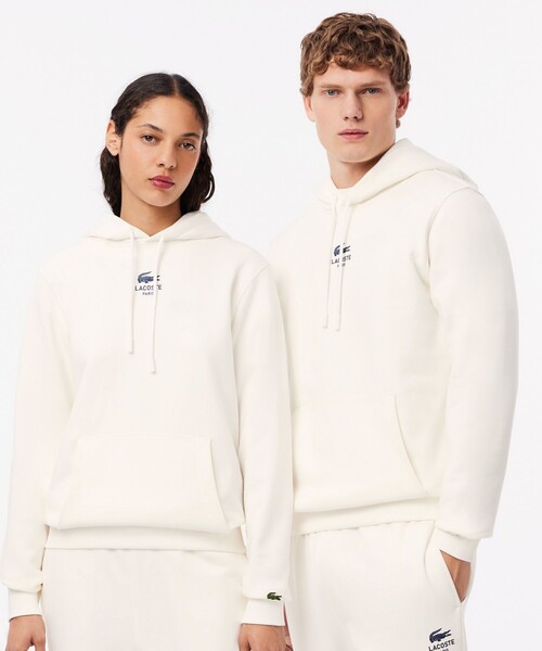 「LACOSTE」 プルオーバーパーカー L オリーブ メンズ_画像8