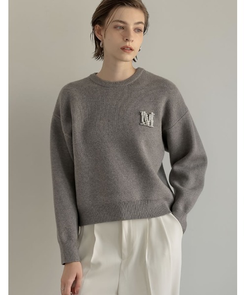 「MEISM」 長袖ニット LARGE アイボリー レディース_画像5