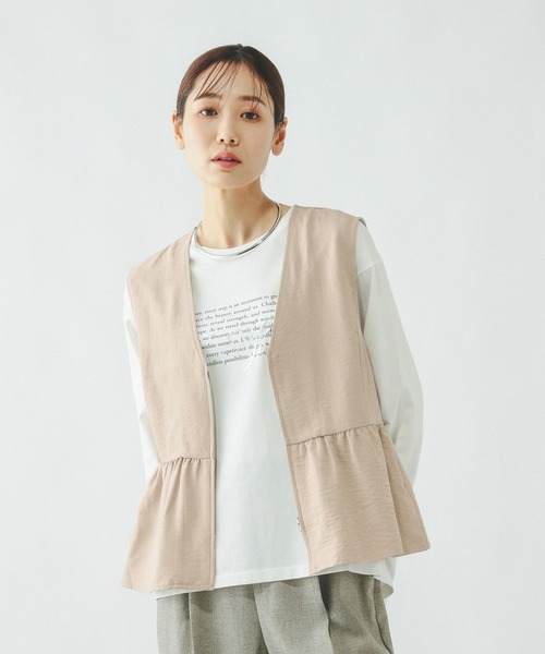 GLOBAL WORK(グローバルワーク) ベスト ジレ 夏 ピーチサテンベスト GLOBAL WORK(グローバルワーク) ベスト ジレ 夏 ピーチサテンベスト