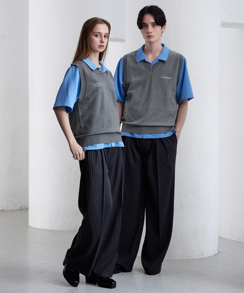CLEL（クレイル） ベスト ジレ 「CLEL」Basic Embroidered V-Neck Knit