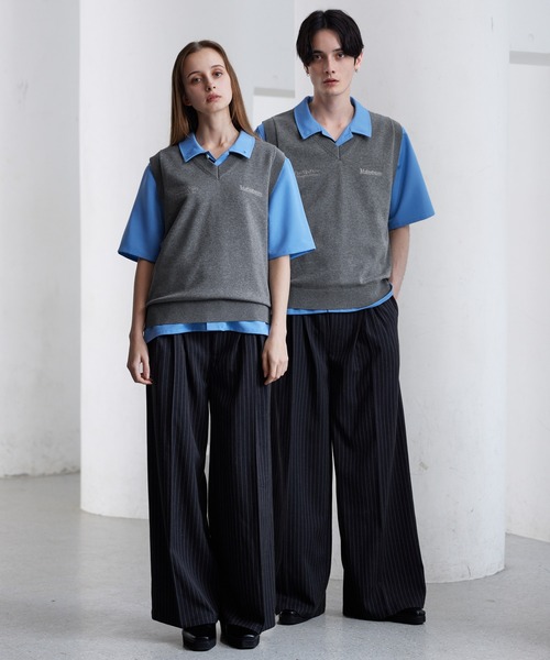 CLEL（クレイル） ベスト ジレ 「CLEL」Basic Embroidered V-Neck Knit