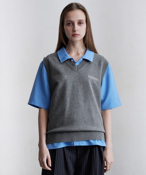 CLEL（クレイル） ベスト ジレ 「CLEL」Basic Embroidered V-Neck Knit
