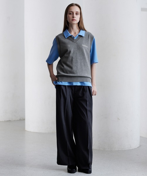 CLEL（クレイル） ベスト ジレ 「CLEL」Basic Embroidered V-Neck Knit