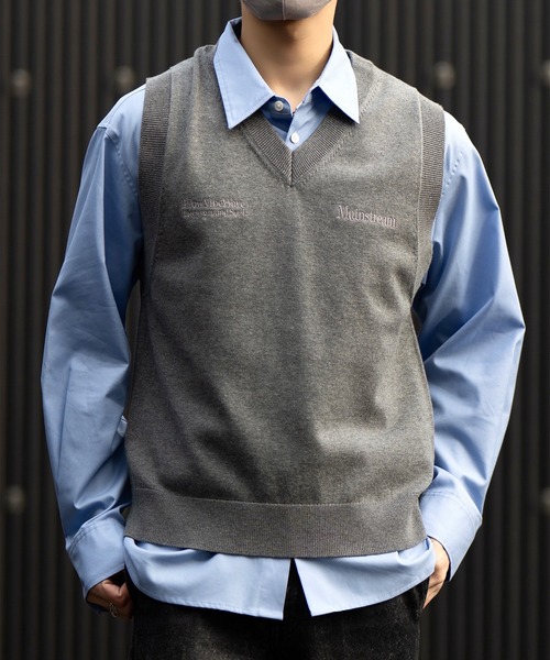 CLEL（クレイル） ベスト ジレ 「CLEL」Basic Embroidered V-Neck Knit