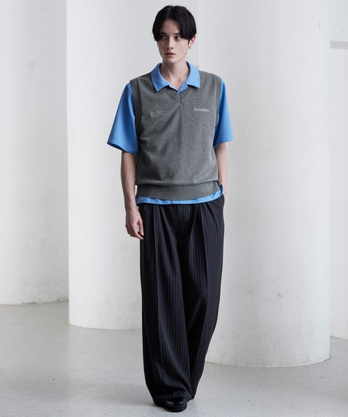 CLEL（クレイル） ベスト ジレ 「CLEL」Basic Embroidered V-Neck Knit