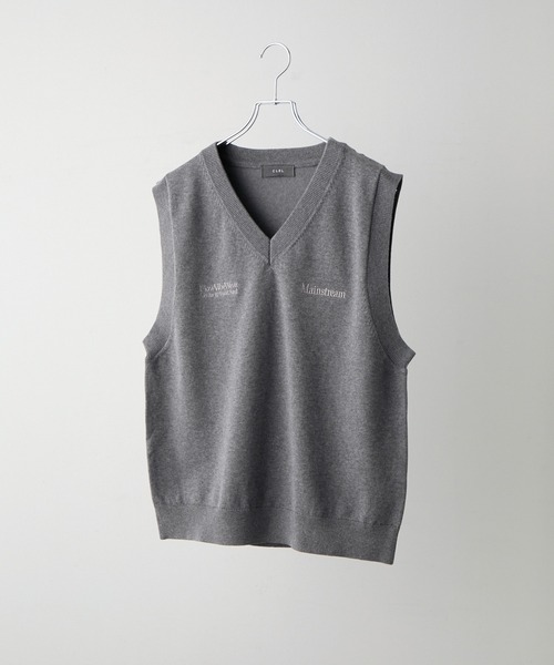 CLEL（クレイル） ベスト ジレ 「CLEL」Basic Embroidered V-Neck Knit