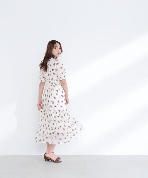 ワンピース ぼかしフラワープリントワンピースの画像