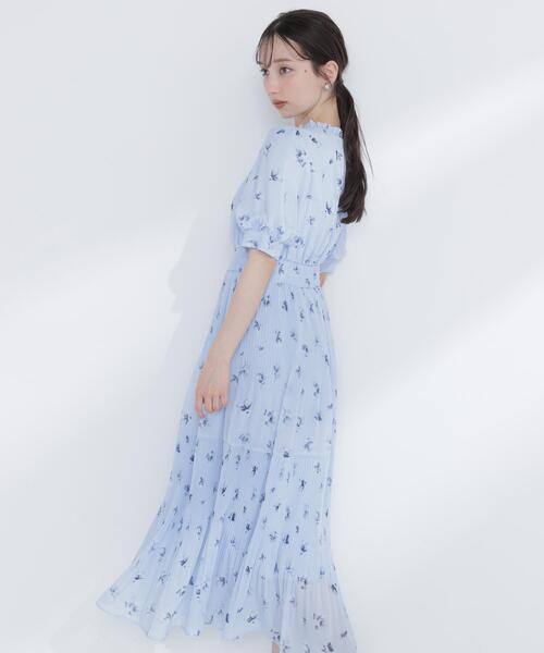 ワンピース ぼかしフラワープリントワンピースの画像