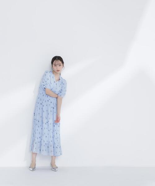 ワンピース ぼかしフラワープリントワンピースの画像