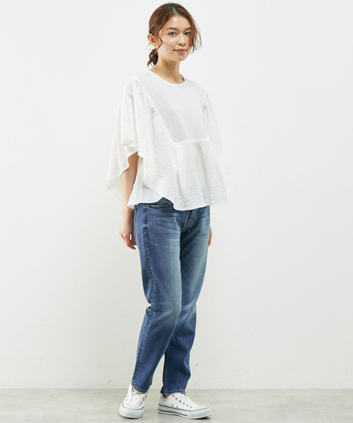 「MELROSE claire」 半袖ブラウス FREE ブルーグリーン レディース_画像3