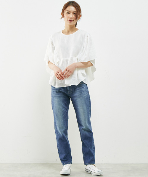 「MELROSE claire」 半袖ブラウス FREE ブルーグリーン レディース_画像5