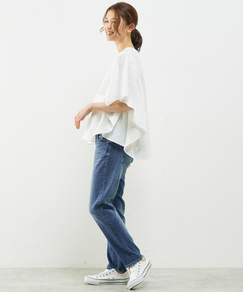 「MELROSE claire」 半袖ブラウス FREE ブルーグリーン レディース_画像7