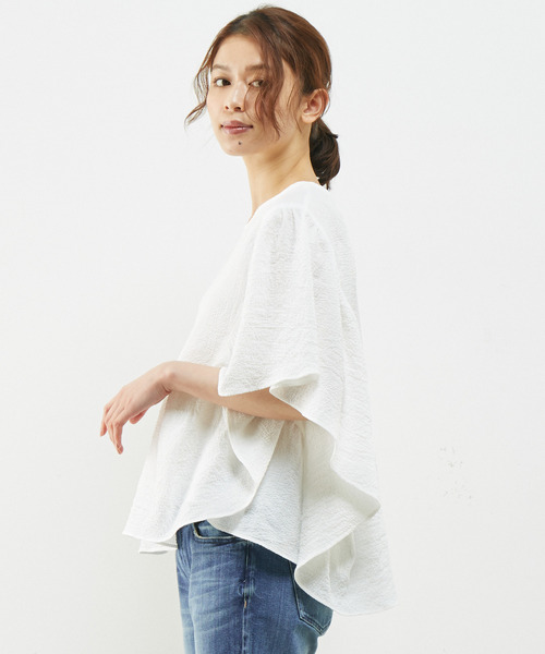 「MELROSE claire」 半袖ブラウス FREE ブルーグリーン レディース_画像9