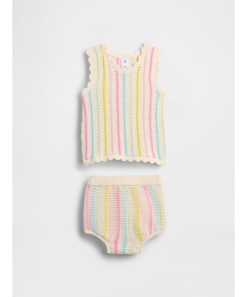 GAP（ギャップ） セットアップ クロシェ ストライプニットコーデセット 