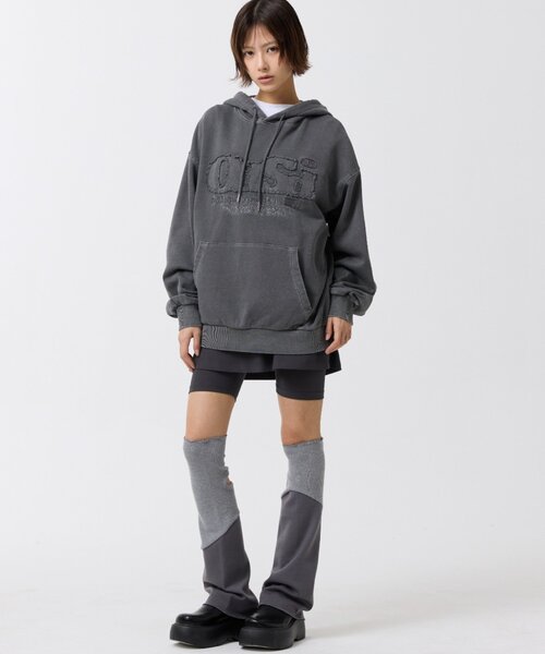 「ODD STUDIO」 プルオーバーパーカー LARGE ネイビー レディース_画像4