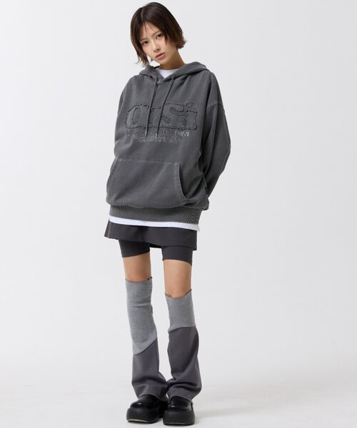「ODD STUDIO」 プルオーバーパーカー LARGE ネイビー レディース_画像5