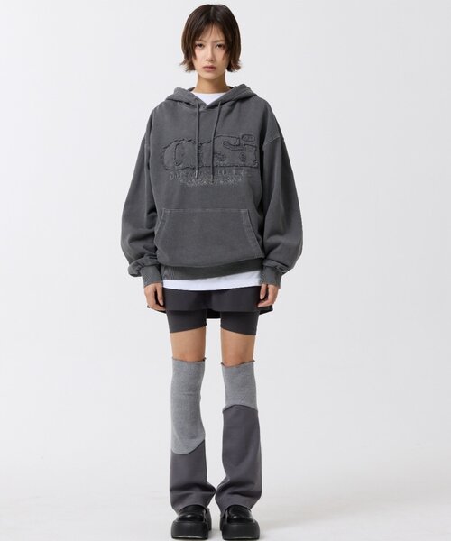 「ODD STUDIO」 プルオーバーパーカー LARGE ネイビー レディース_画像7