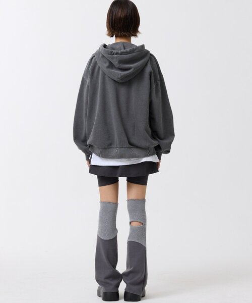 「ODD STUDIO」 プルオーバーパーカー LARGE ネイビー レディース_画像8