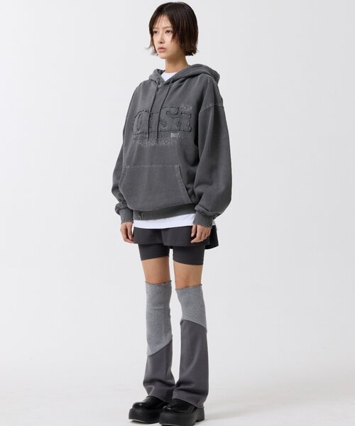 「ODD STUDIO」 プルオーバーパーカー LARGE ネイビー レディース_画像9