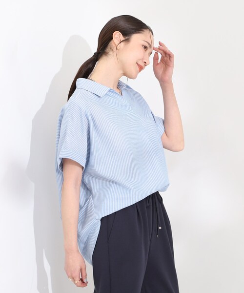 SHOO・LA・RUE（シューラルー） リネンシャツ ブラウス シャツ 半袖