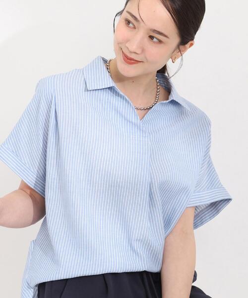 SHOO・LA・RUE（シューラルー） リネンシャツ ブラウス シャツ 半袖