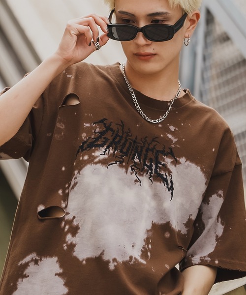 En serio TOKYO tシャツ 「SIDEWAYSTANCE」サンダーロゴ半袖グランジT