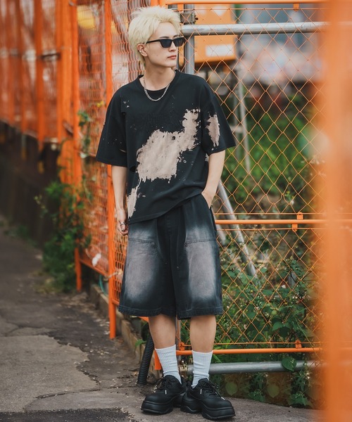 En serio TOKYO tシャツ 「SIDEWAYSTANCE」サンダーロゴ半袖グランジT