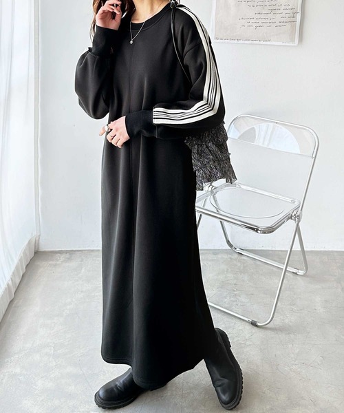 「GeeRA」 長袖ワンピース LARGE ブラック レディース_画像6