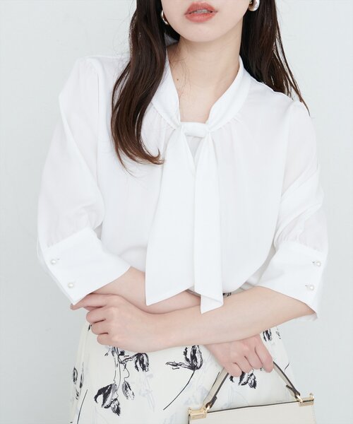 「natural couture」 半袖ブラウス FREE ネイビー レディース_画像2