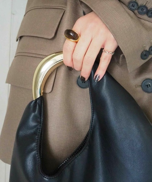 「LE VERNIS」 ハンドバッグ FREE ブラック レディース_画像6