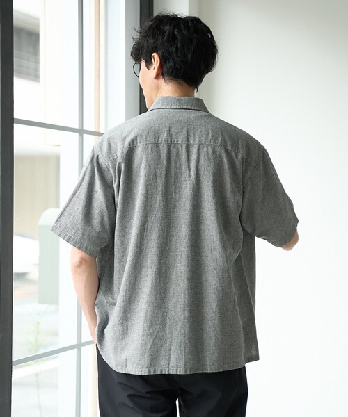 coen（コーエン） シャツ 半袖 綿麻 レギュラーカラー 半袖リラックス