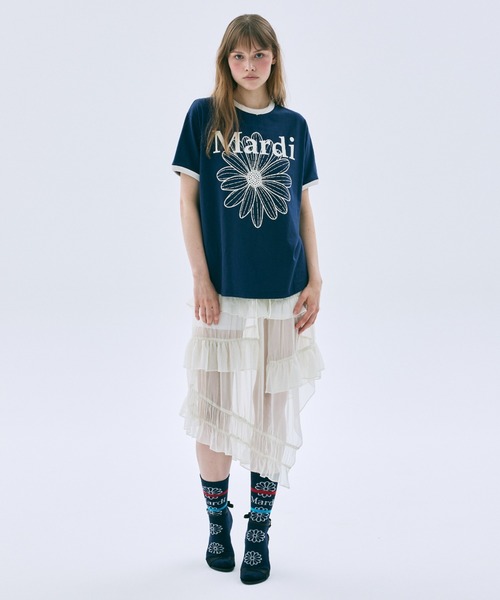 Mardi Mercredi（マルディメクルディ） tシャツ 半袖 RINGER TSHIRT