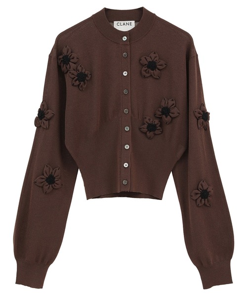 CLANE（クラネ） カーディガン 「CLANE」FLOWER MOTIF KNIT CARDIGAN