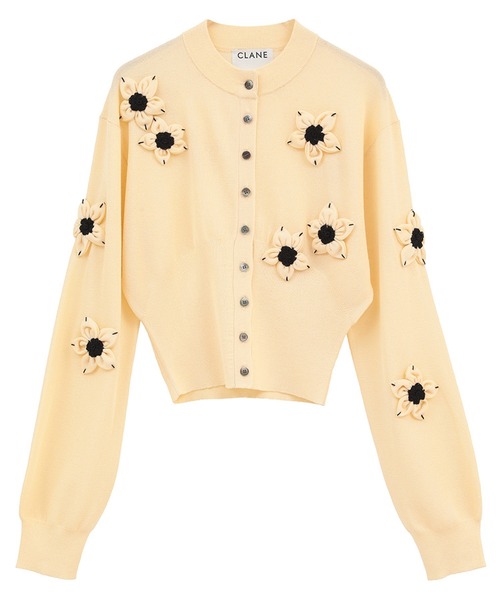 CLANE（クラネ） カーディガン 「CLANE」FLOWER MOTIF KNIT CARDIGAN