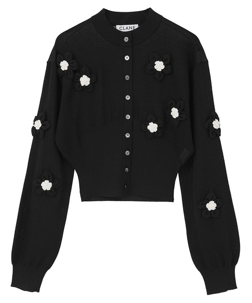 CLANE（クラネ） カーディガン 「CLANE」FLOWER MOTIF KNIT CARDIGAN