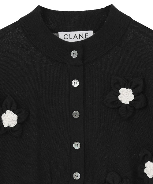 CLANE（クラネ） カーディガン 「CLANE」FLOWER MOTIF KNIT CARDIGAN