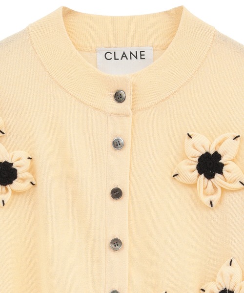 CLANE（クラネ） カーディガン 「CLANE」FLOWER MOTIF KNIT CARDIGAN